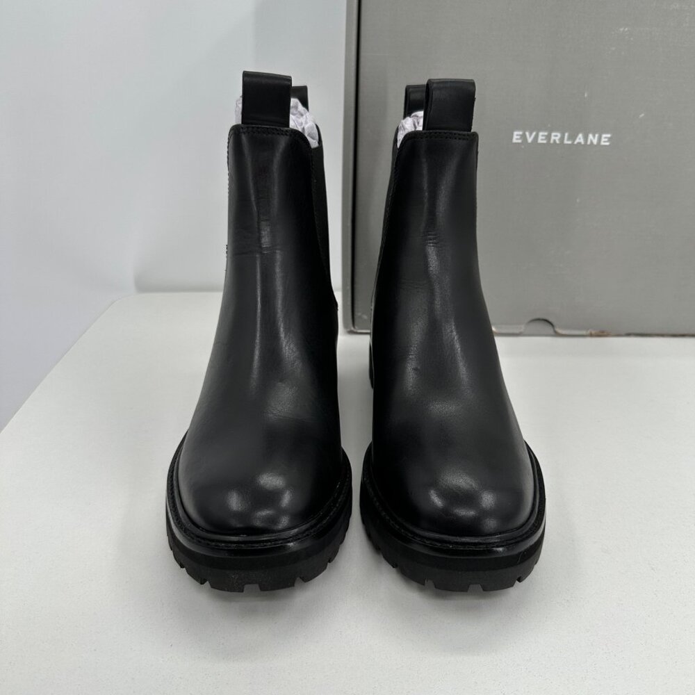 Everlane The Lug Chelsea Boot in Black sz 8.5 Women's Leather Ankle Chunky Sole - Picture 3 of 12